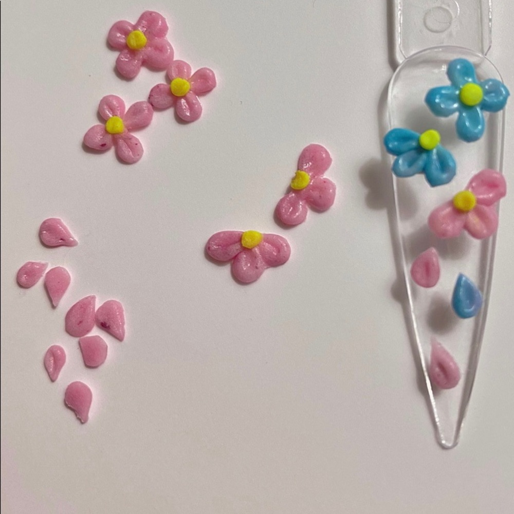 3D acrylic flower charms | mixed colour set